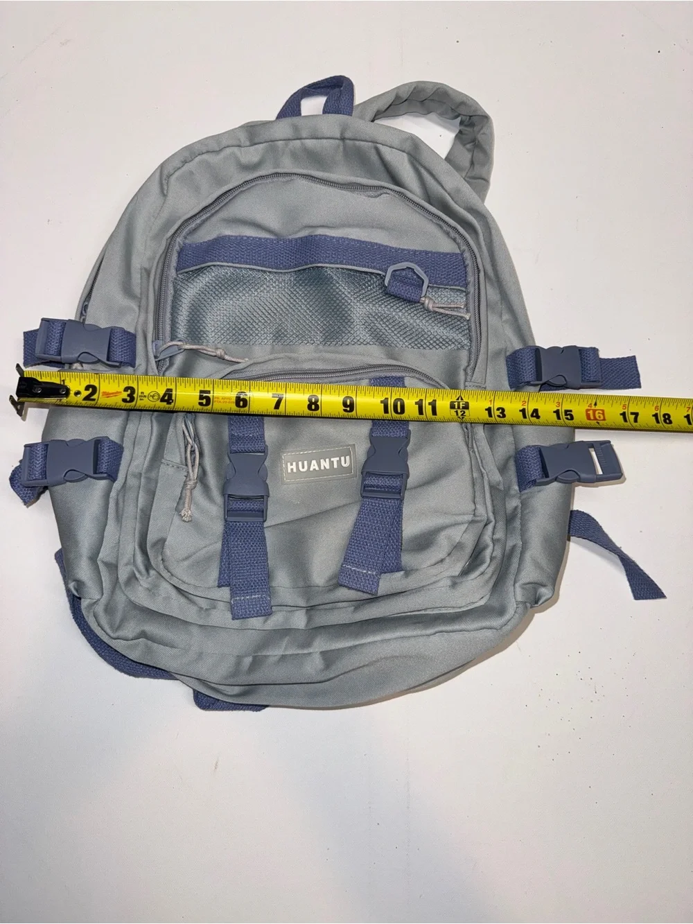 Huantu Men's Gray Backpack with Navy Accents